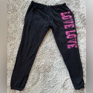 Totally Pink Joggers in Black & Hot Pink